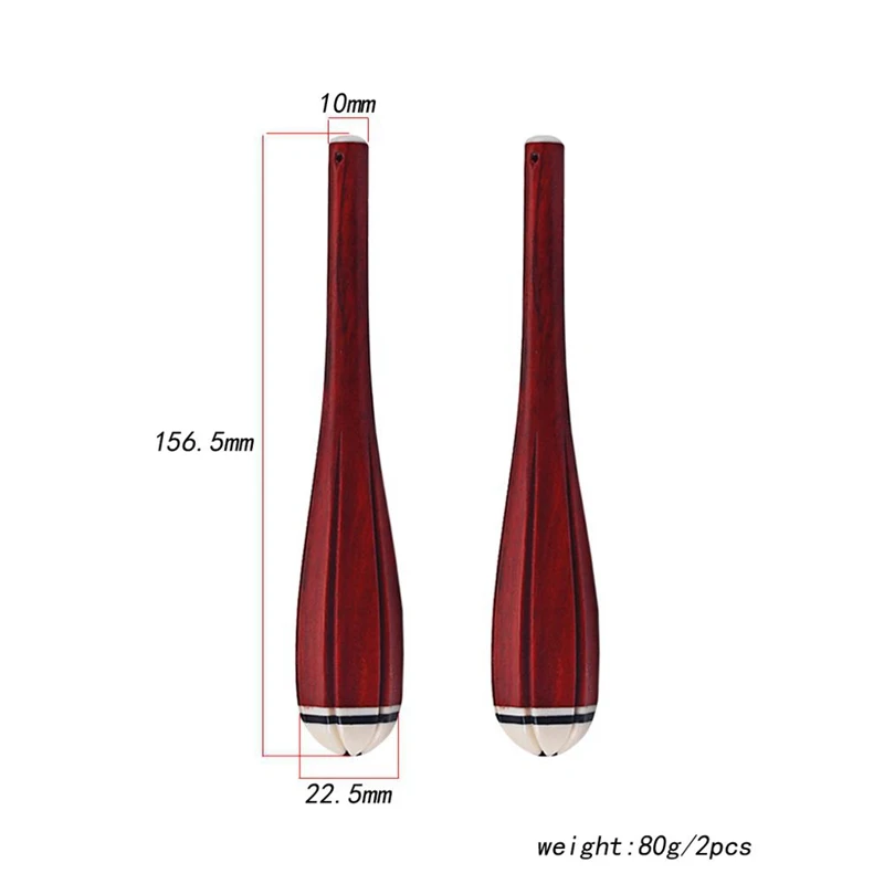 2 Pieces Professional Red Wood Erhu Shaft for String Instrument