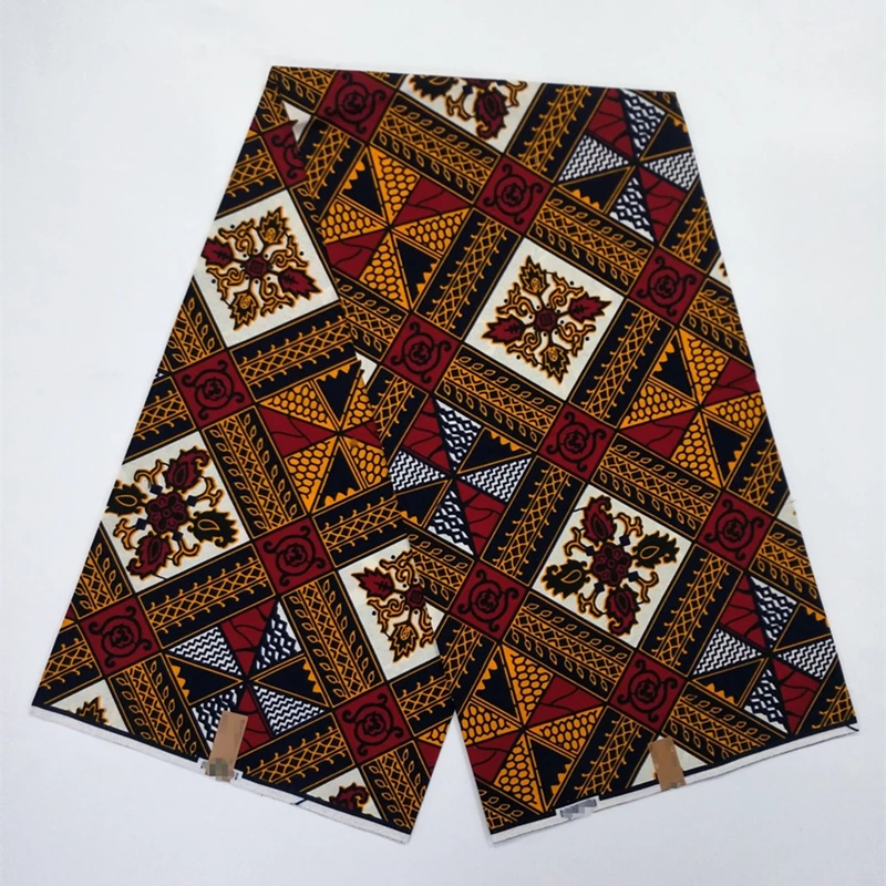 Новейшие восковые принты Высокое качество Африканский воск ткань хлопок 6 ярдов/шт для женщин платье - Цвет: Черный