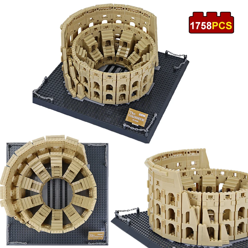 

1758PCS Roman Colosseum Landmark Building Series Castle Model Building Block Compatible Boy Toy Gift