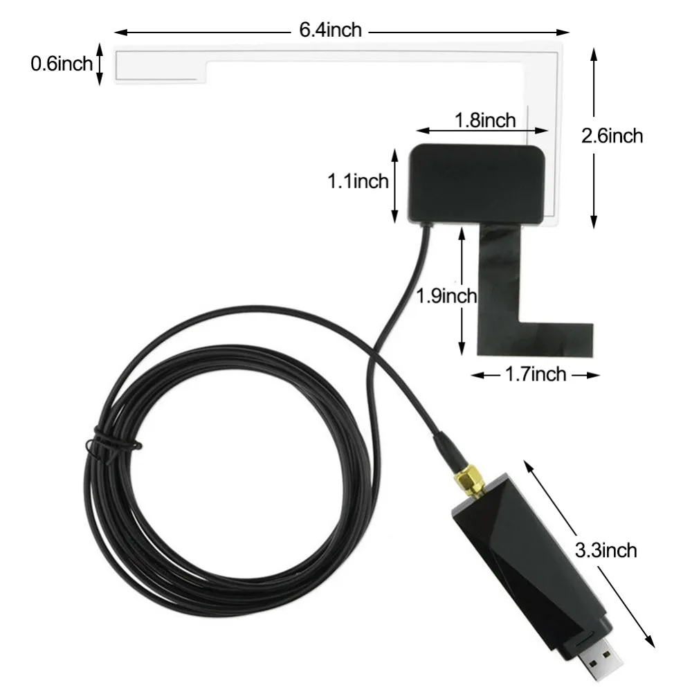 Автомобильная DAB антенна w USB адаптер приемник для Android автомобильный стерео плеер SMA DAB приемник коробка авто радио антенна антенный кабель