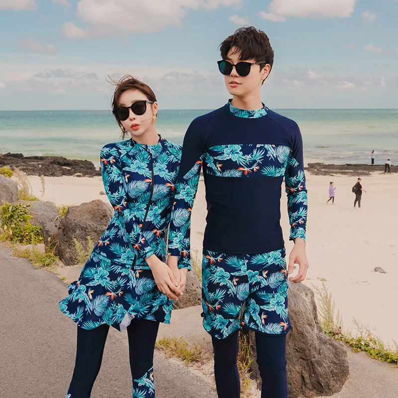 

2020 New Style Couples Split Type Diving Suit Long Sleeve Trousers Surf Wear Sun-resistant Swimming Suit