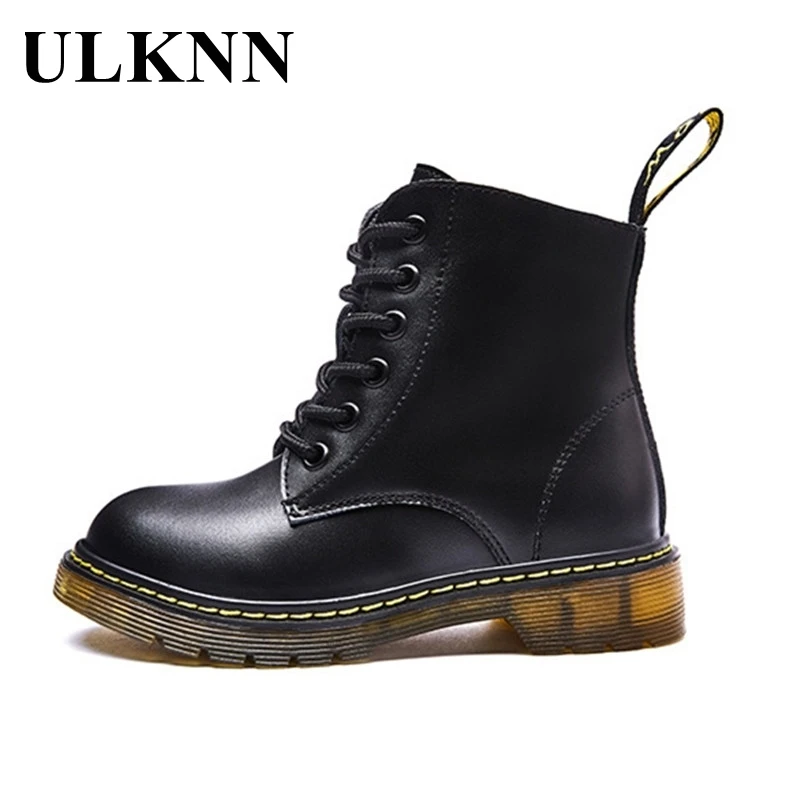 

ULKNN 2020 Boys Girls Boots Spring Autumn Fashion Casual Children Leather Martin Boots Anti-slip Waterproof Size 26-37