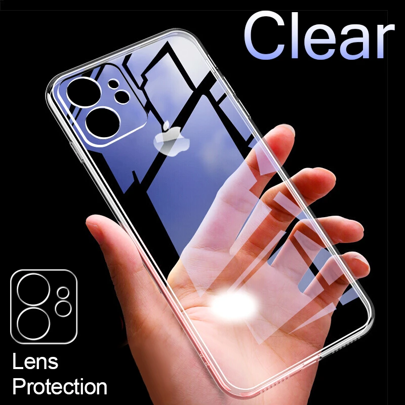 iphone 12 pro flip case Transparent Phone case For iPhone 13 11 12 Pro Xs Max Silicone Shockproof Case iPhone 8 Plus 6 7 SE Xr Case for iPhone X Cover iphone 12 pro leather case