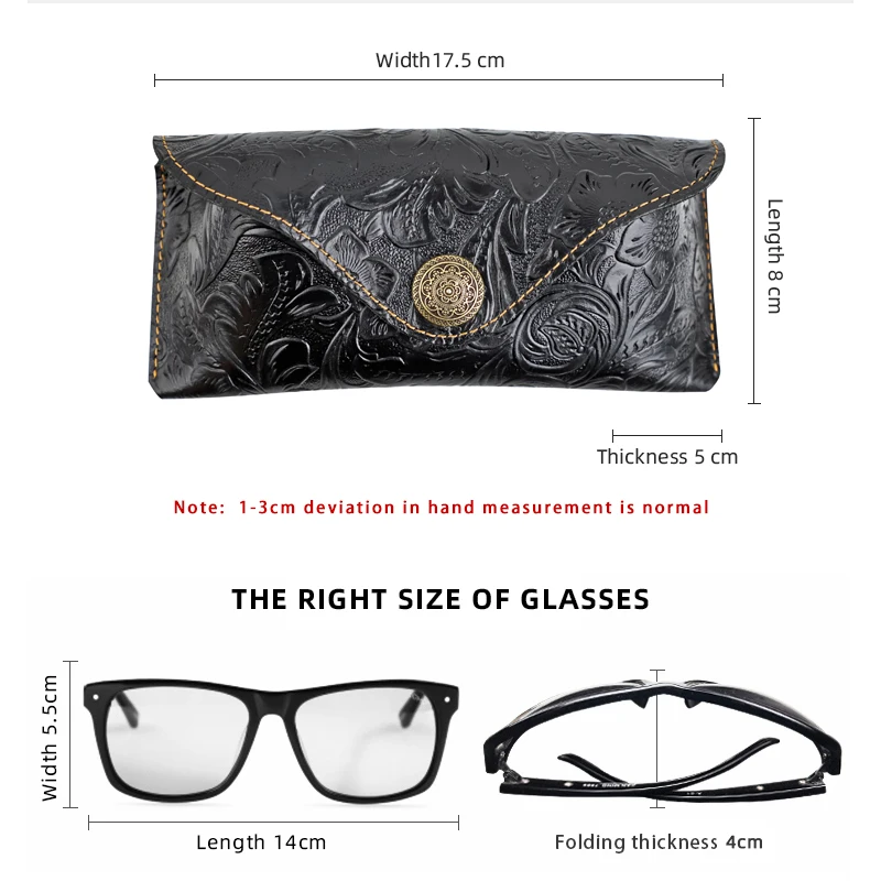 Vintage Genuine Leather Glasses Bag Handmade Sunglasses