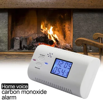 

Clock Durable Home Memory Function Battery Operated Kitchen Alarm Detector Practical CO Gas Sensor Security LCD Display Warning