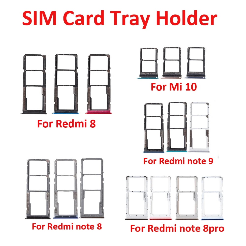 1 шт. лоток для Micro Nano SIM-карты держатель Xiaomi Redmi 8 Note 8pro note 9 SIM-карта адаптер гнездо 10
