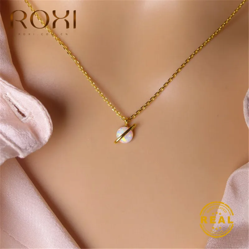 Ожерелье Подвеска ROXI женское модное ожерелье с белым огненным опалом на планете