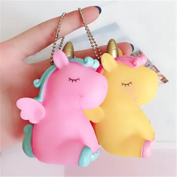 

Rainbow PVC Animal Unicorn Keychain for Men Women Bag Ornament Phone Key Chain keyring Bag Decoration