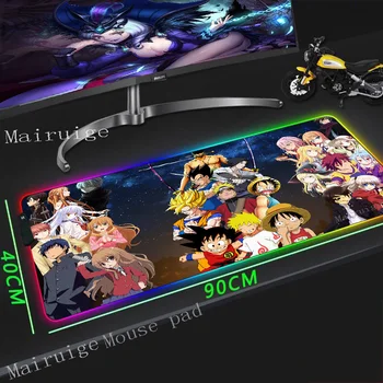 

Mairuige Anime One Piece Large Gaming RGB Mouse Pad Non-slip PC Computer Game Player MousePad Desk Mat Lock CS GO LOL Dota