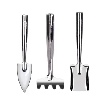 

3pcs Stainless Steel Gardening Kit Shovel Spade Rake Mini Garden Tool Digging