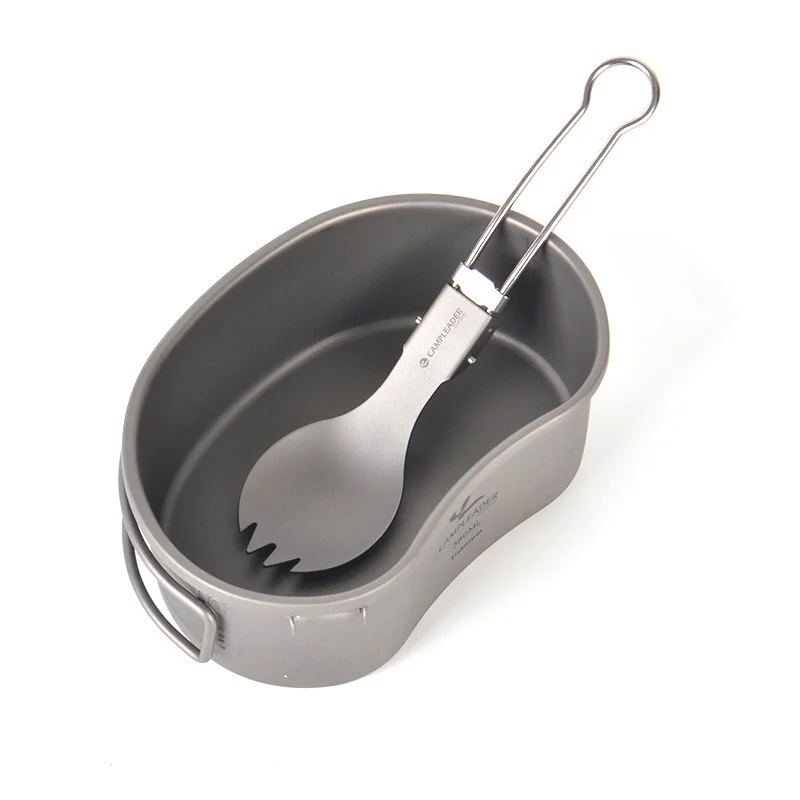  Foldable Titanium Spoon Camping Cutlery Tableware Portable Travel Convenient Titanium Spork Environ
