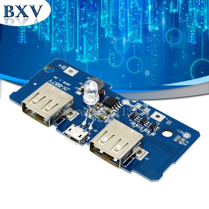 18650 Двойной Micro USB 3 7 V 5V 2A Boost Mobile Мощность банк DIY Литий Батарея Зарядное устройство