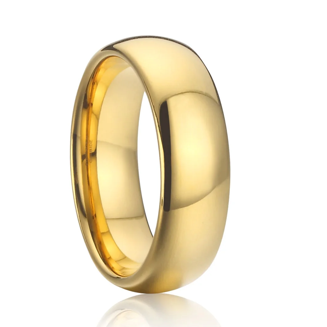 Nombre personalizado AU585, anillos de boda de pareja de oro de 14k Real para y mujeres, anillo de de matrimonio clásico de la Alianza de - AliExpress Joyería y