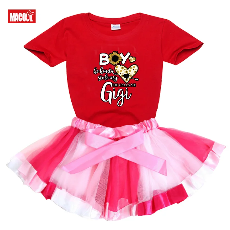 

Girls Dress + Cartoon printing t shirt sets Kids Princess Vestido Girl Birthday Party Dress Children Summer Dresses Kids Clothes
