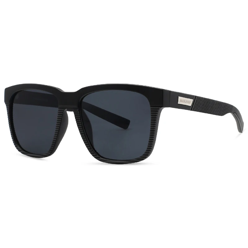 JULI классические большие солнцезащитные очки для мужчин и женщин, мужские, для рыбалки, для вождения, квадратная оправа для солнцезащитных очков, UV400 Gafas De Sol с чехлом MJ8023 - Цвет линз: C1 Black Gray