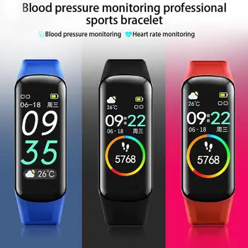 

Newest Smart Bracelet Heart Rate Monitoring Waterproof Weather Forecast 0.96-inch Color Screen Wristband Various Dials Style