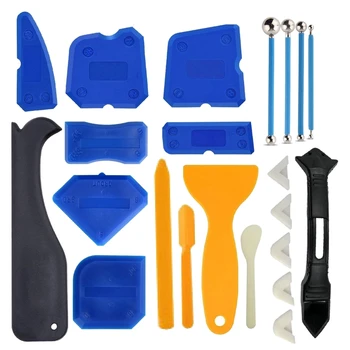

ABSF 21 Pcs Caulking Tool Kit Caulk Caps Sealant Finishing Tool Silicone Caulk Removal Tool for Bathroom Kitchen and the Rest Of