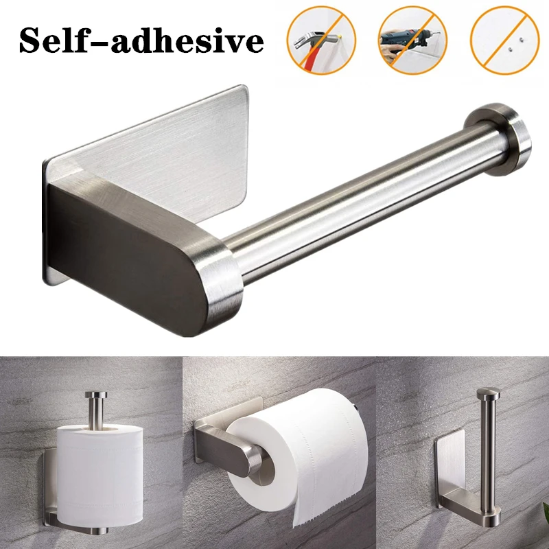 1Pc Bathroom Stainless Steel Toilet Paper Roll Holder Kitchen Wall