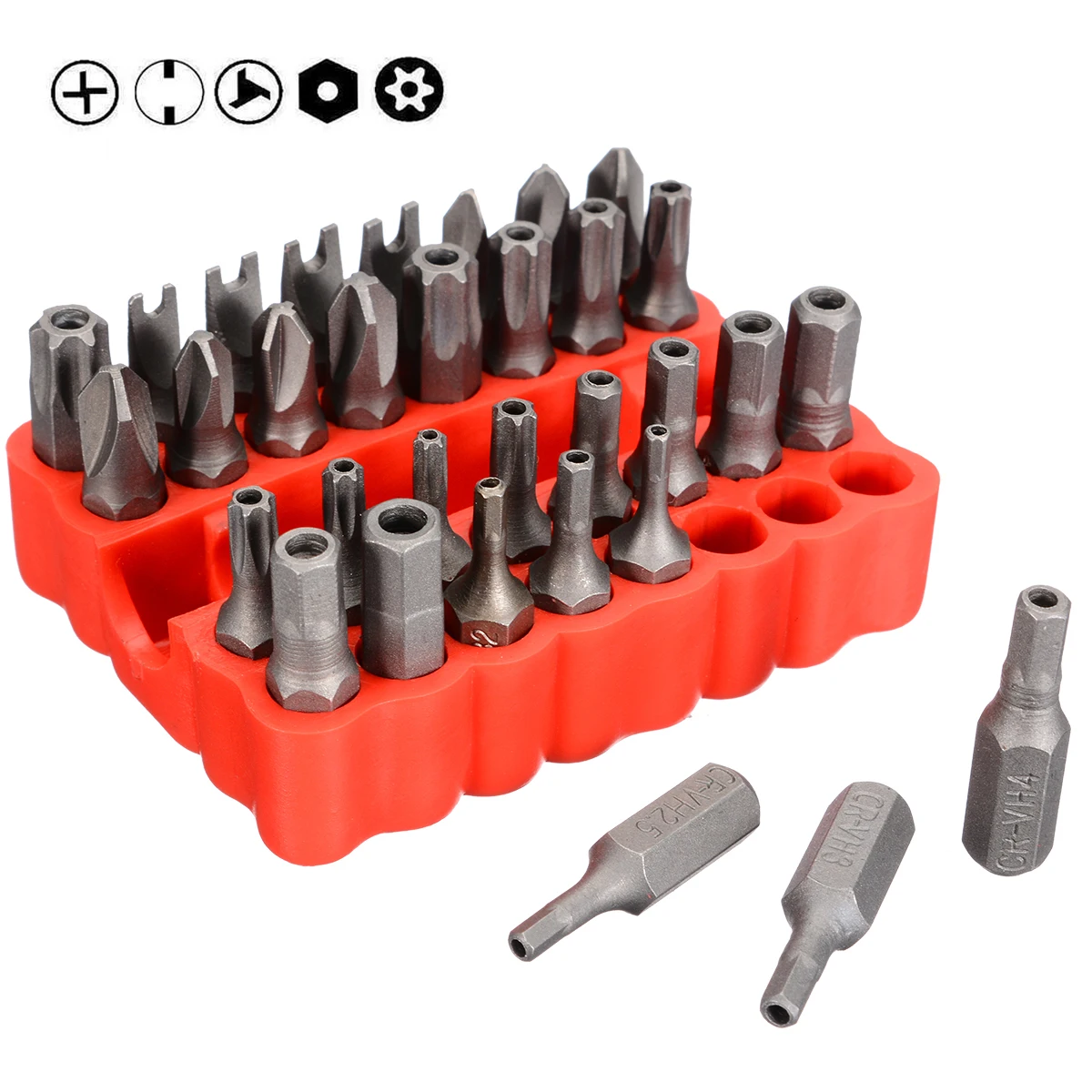 

33Pcs Screwdriver Tamper Proof Security Bits Set with Magnetic Extension Bit Holder Torx Hex Star Spanner woodworking Tools