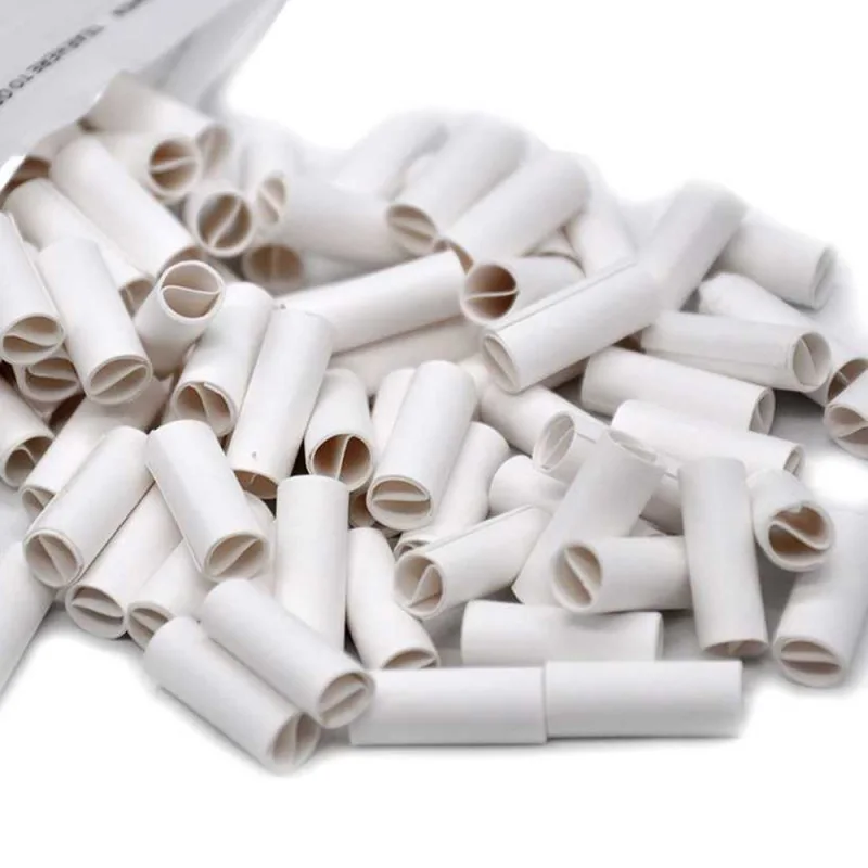 150 шт 6 мм натуральный нерафинированный предварительно свернутый наконечник сигаретная бумага для край закручен вручную сигареты - Цвет: Белый
