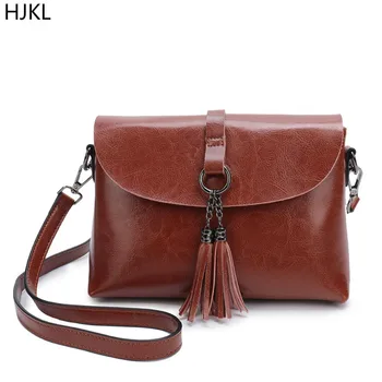 

New Arrival Genuine Leather Female Shoulder Bag Tassel Women Cross body Bag 2019 Fashion Messenger Bag Small Flap Bags for Lady