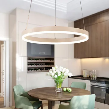 

White Modern pendant lights LED Light for living room dining room 3/2/1 Circle Rings aluminum pendant LED Lamp