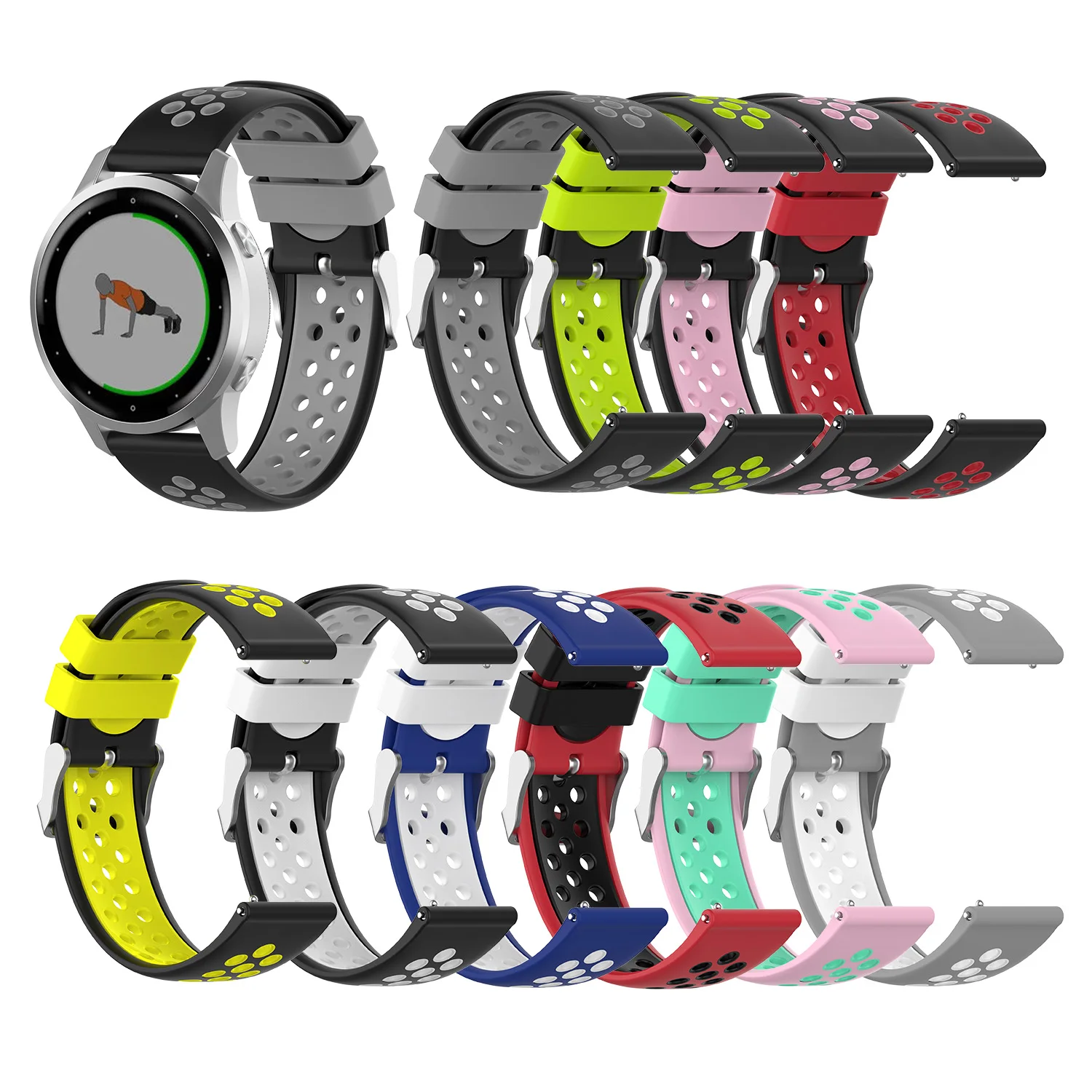 

For New Moto 360 Watch Strap 18mm Straight Line Fexible Silicone Watchbands Replacement Bracelet Watch Band