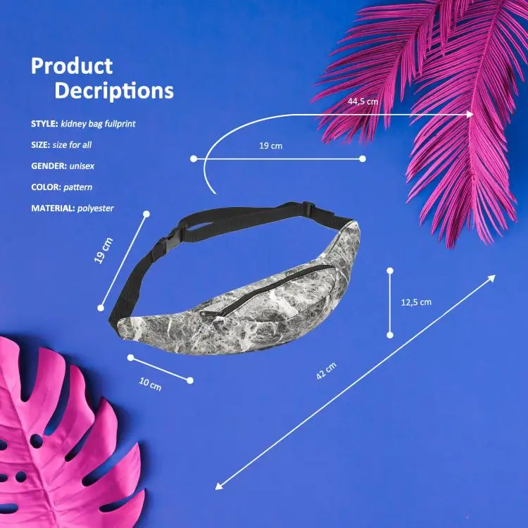 Serpentine Painted Design Girls Clear Custom Running Waist Bag Waterproof for Kids Unisex