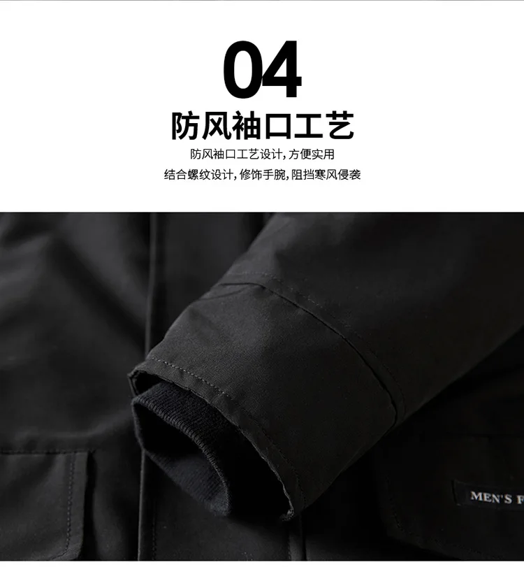 Winter New Style Middle Long Coat Winter down Jacket Cotton-padded Clothes Thick MEN'S Cotton-padded Coat Fashion Fur Collar Cot
