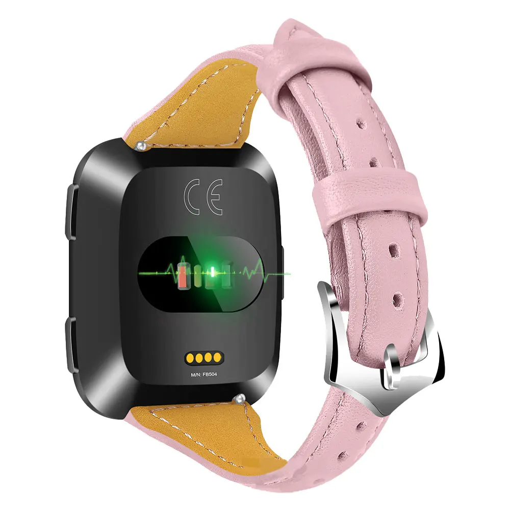 Высококачественный ремешок для часов Fitbit Versa ремешок для браслета Fitbit Versa Смарт-часы кожаный ремешок для наручных часов - Цвет: Pink