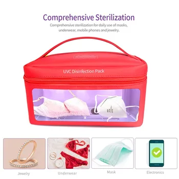 

Outdoor Tools Bag For Mask Phone Watch Feeding Bottle Towels Cleaner Storage Portable Led Disinfection Bag Usb Interface#T30