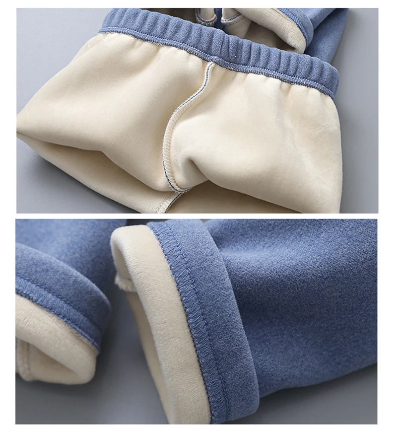BINIDUCKLING Winter Kids Long Johns For Boys Girls Thermal Underwear With Fleece Thick Warm Children Pajamas Set Homewear