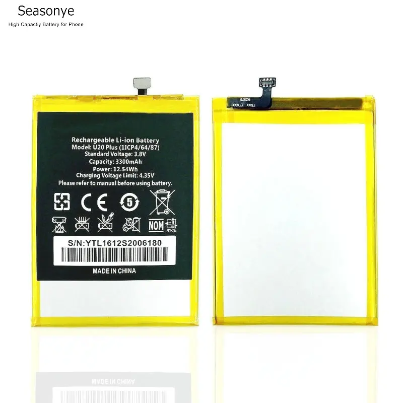 Seasonye Retail / Bulk 3300mAh 12.54Wh U20 Plus Phone Replacement Battery For Oukitel Batteries | Мобильные телефоны и