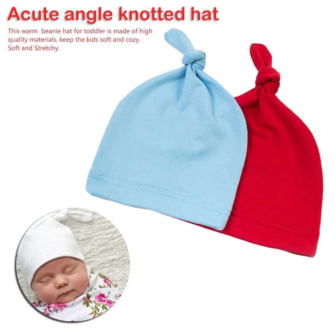 

Baby Casual Hat Kids Boys Girls Acute Angle Knotted Hats Infant Cute Fashion Headwear Hat