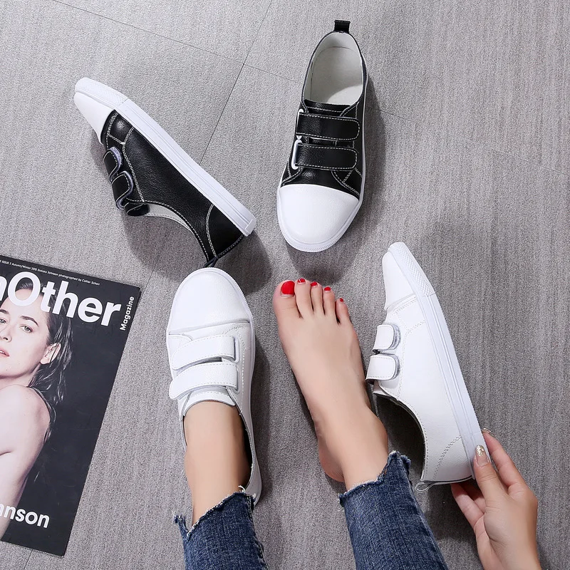 

New Style Spring And Autumn Casual WOMEN'S Genuine Leather Shoes Simple Anti-slip Wear-Resistant Students Large Size Shoes White