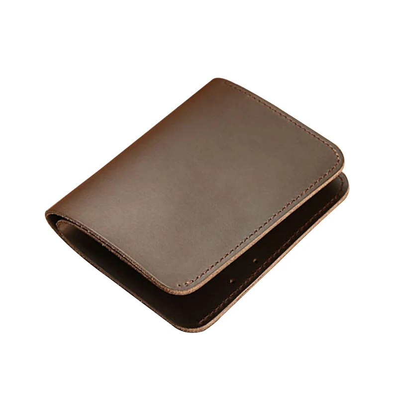

Vintage Men Wallets Piece Crazy Horse Credit Leather Card Holder Front Pocket Short Billfold Business Genuine Leather Purse Male