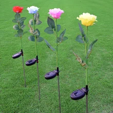 Солнечный праздничный фонарь с розами светодиодный праздничный фонарь для моделирования наружное украшение лампа для лужайки встроенные лампы с перекрестными границами электричества