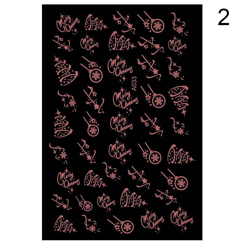 Pattern 2 3D-Наклейки для ногтей на Рождество или Хэллоуин с рисунком рождественской елки снег ногтей водяные наклейки для ногтей искусство переводные наклейки для ногтей украшения «сделай сам» - Цвет: Pattern 2