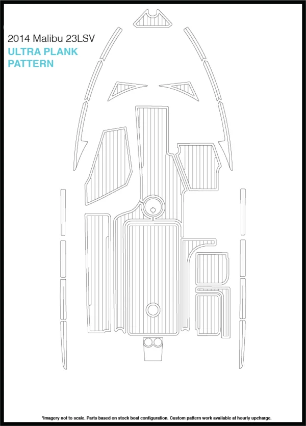 Malibu 23 LSV коврик для кокпита лодка EVA Тиковый настил 1/" 6 мм