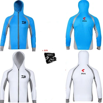 

New Daiwa Men Fishing Jacket Coat With Hood Men UPF 50 UV Sun Protection Quick Dry Mesh Cooling Long Sleeve Fishing Clothes