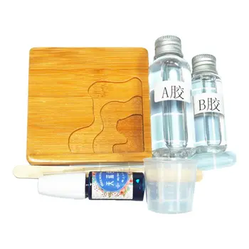 

DIY Crafts Making AB Glue Coaster Wood Tray Crystal Epoxy Material Package