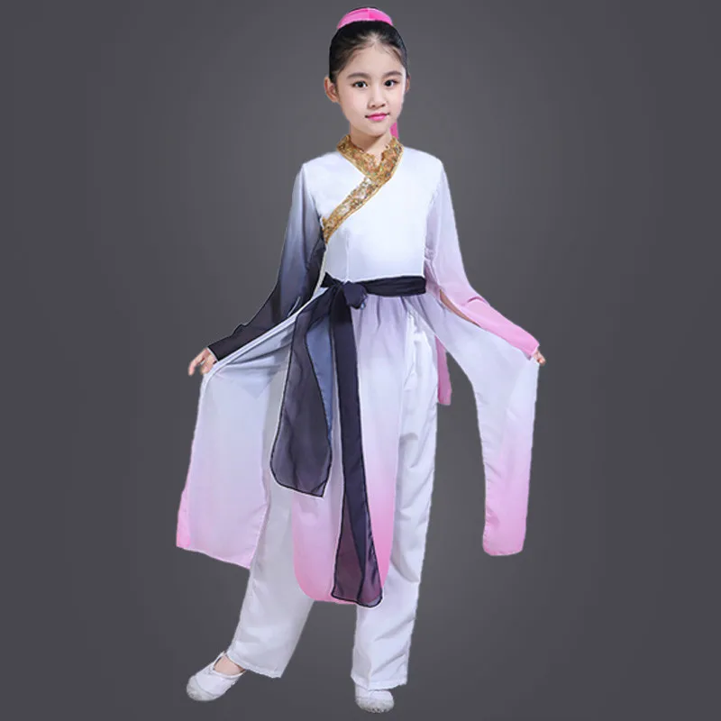 

Children Yangko Dance Costume for Stage Oriental Folk Dance Dress Girl Classic Fan Dance Clothing Umbrella Dance Outfit 90
