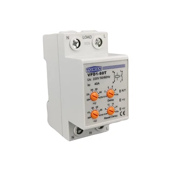 

40A 220V Din rail automatic reconnect over voltage and under voltage protection protective device relay with adjustable button