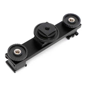

Hot Shoe Extension Bar Mount Dual Bracket For DV Video Camera LED Light SLR Rig
