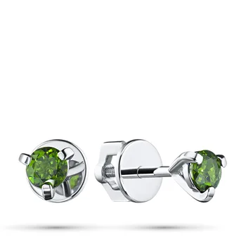 

Pusety of silver with chrome diopside e0605ps05112600