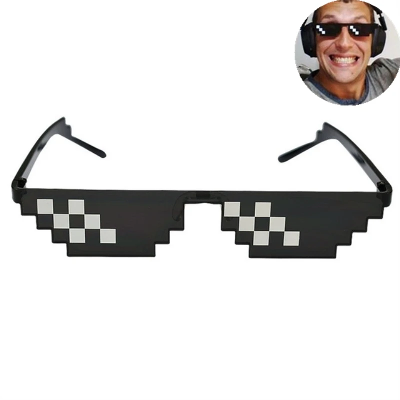 Eyewear Glasses Mosaic Gift Pixelated Thug Party UV400 Vintage Unisex Women Brand 8-Bit