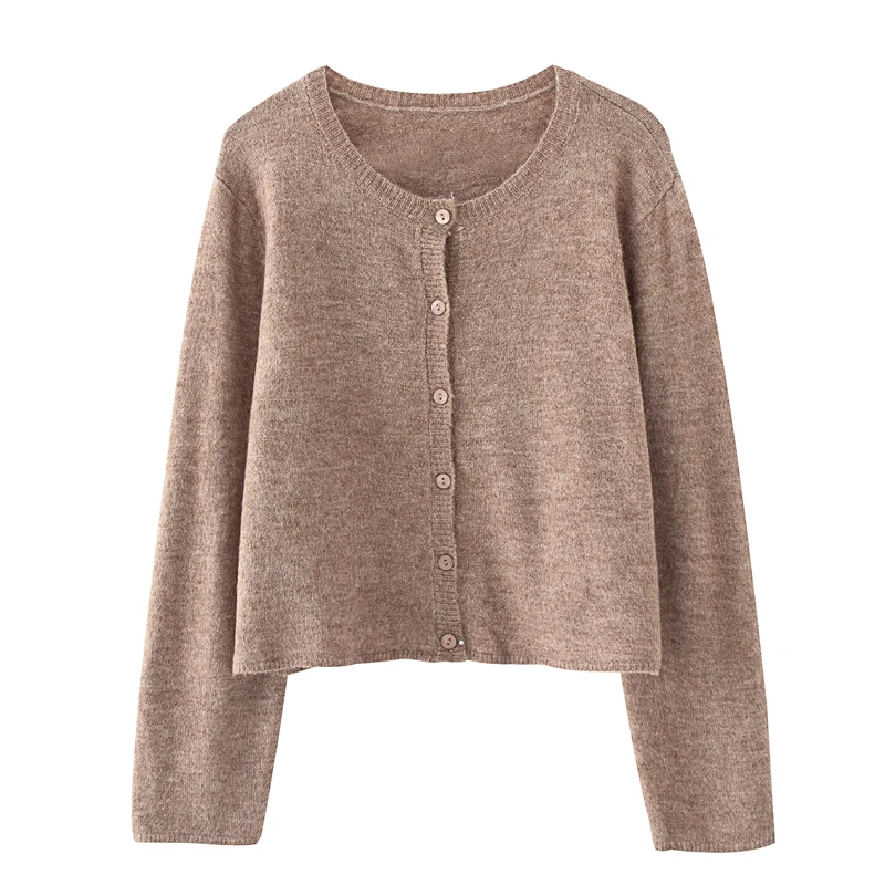 AGong одноцветные однобортные свитера для женщин модный Повседневный свитер с