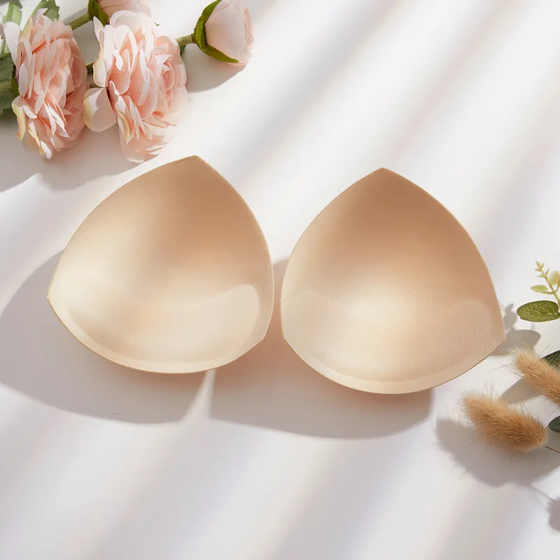 1 Pair Women Intimates Accessories Triangle Sponge Swimsuit Breast Push Up Padding Bra Foam Insert Cotton Chest Enhancers Bra Pads Inserts Bra Insert Pads