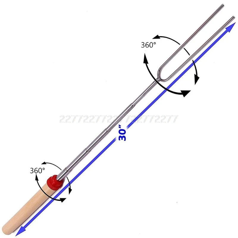 8 шт. Зефирные палочки с деревянной ручкой выдвижные вилки набор телескопические Smores шампуры для костра, пожарная яма S07