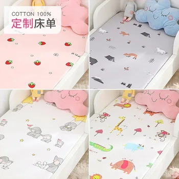 130 cm * 70 cm Lenzuola per culla in cotone Lenzuola morbide Coprimaterassi Stampato Set di biancheria da letto per neonato Mini lenzuolo per bambini